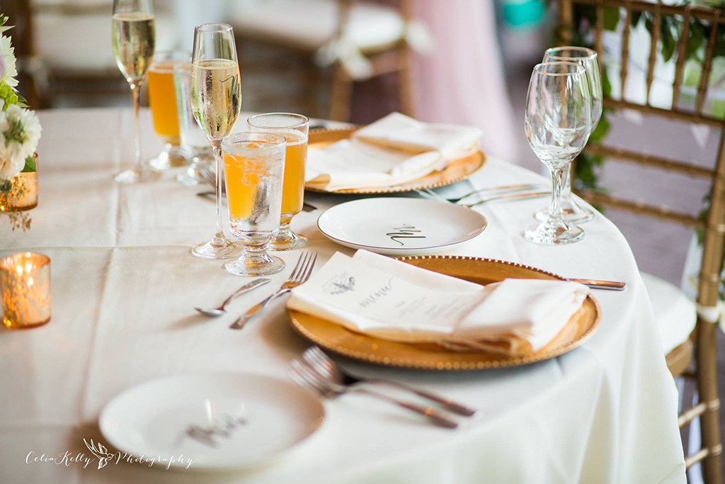 gold wedding tablescape